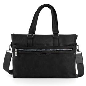 Cartable Homme en Simili Cuir Design Élégant Jeep 180551-12 Noir – حقيبة جلدية لون أسود