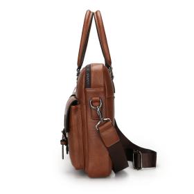 Cartable Homme en Simili Cuir Design Élégant Jeep Marron – حقيبة جلدية لون بني