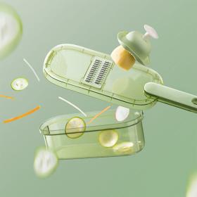 Mandoline à légumes professionnelle avec 5 lames et récipient – قطاعة خضر في المطبخ