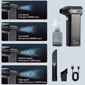 Souffleur et Aspirateur Portable avec Ventilateur Turbo à Jet 2en1 4 Vitesses – جهاز نسف الهواء ومكنسة كهربائية محمول