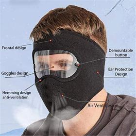 Masque moto pour l’hiver coupe-vent en polaire avec protection pour les yeux – قناع مضاد للبرد لسائقي الدراجات النارية