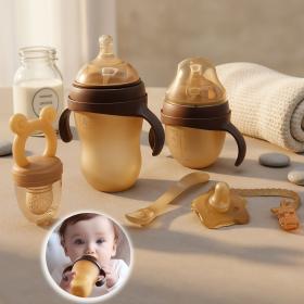 Ensemble pour bébé nouveau-né 6Pcs biberons en silicone sans BPA – طقم أدوات رضيع من السيليكون