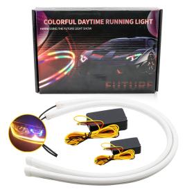 Bande LED de phare de voiture 2 pcs lumières RVB