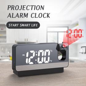 Réveil numérique intelligent avec projecteur 180° TempéRature USB , Snooze