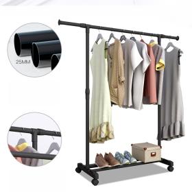 Penderie Mobile Double Barres Extensible Hauteur réglable avec 4 Roulettes  V6