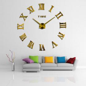 Horloge Murale Romain 3D pour Salon Chambre Décorations Moderne